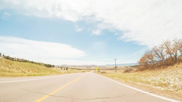 Pov Driving Rural Paved Road Colorado — Stock Photo, Image