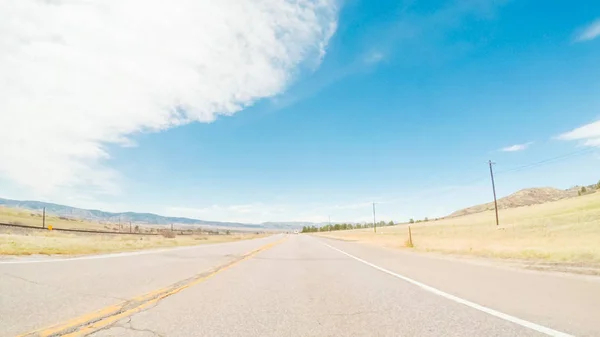 Pov Driving Rural Paved Road Colorado — Stock Photo, Image