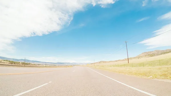 Pov Driving Rural Paved Road Colorado — Stock Photo, Image