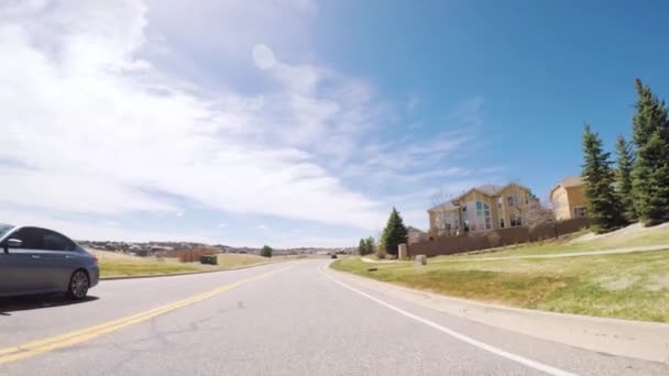 Denver Colorado Usa April 2018 Pov Driving Paved Road Suburban — Stock Video