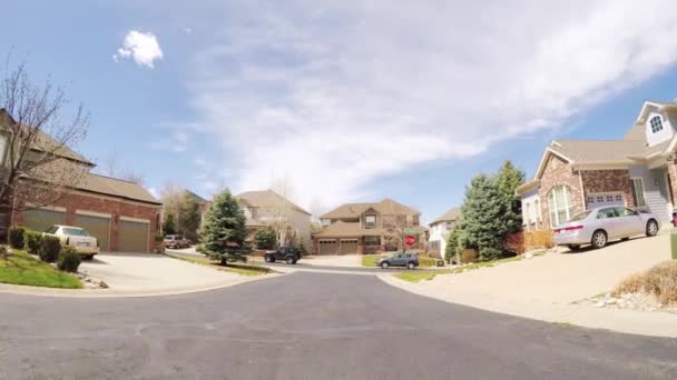 Denver Colorado Eua Abril 2018 Pov Driving Paved Road Suburban — Vídeo de Stock