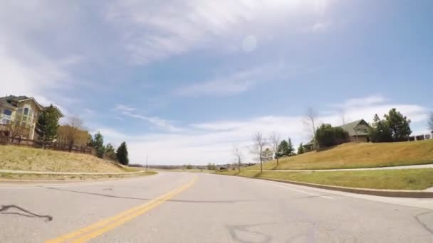 Denver Colorado Usa April 2018 Pov Driving Paved Road Suburban — Stock Video