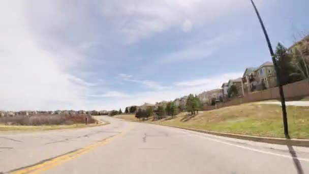 Denver Colorado Usa April 2018 Zeitraffer Autofahrer Rast Vorstadtviertel Kolorado — Stockvideo