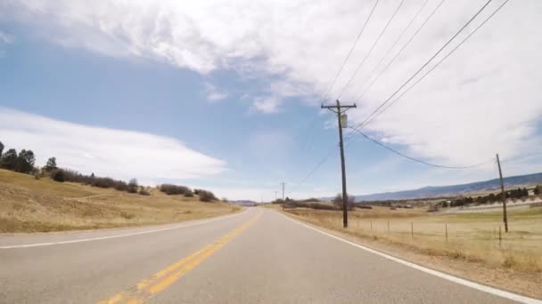 Ντένβερ Κολοράντο Ηπα Απριλίου 2018 Pov Οδήγηση Αγροτικές Ασφαλτοστρωμένος Δρόμος — Αρχείο Βίντεο