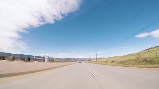 Denver Colorado Eua Abril 2018 Pov Driving Rural Paved Road — Vídeo de Stock