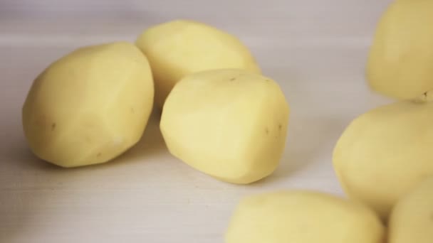 Step Step Slicing Yukon Gold Potatoes Classic Mashed Potatoes — Stock Video