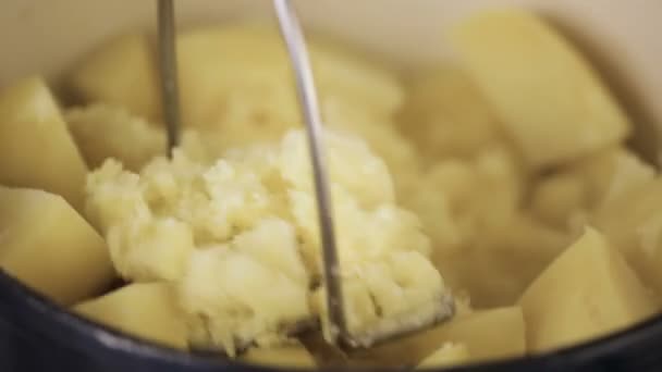 Passo Dopo Passo Preparare Classico Purè Patate Cena Del Ringraziamento — Video Stock
