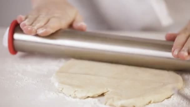Paso Paso Preparación Corteza Pastel Desde Cero Para Pastel Calabaza — Vídeo de stock