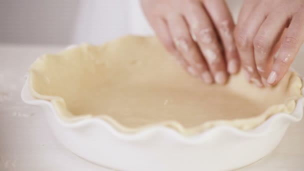 Paso Paso Preparación Corteza Pastel Desde Cero Para Pastel Calabaza — Vídeos de Stock