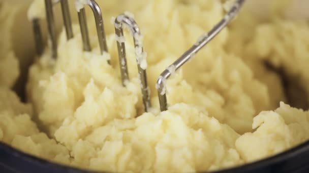 Βήμα Βήμα Προετοιμασία Κλασικό Πουρέ Πατάτας Για Δείπνο Των Ευχαριστιών — Αρχείο Βίντεο