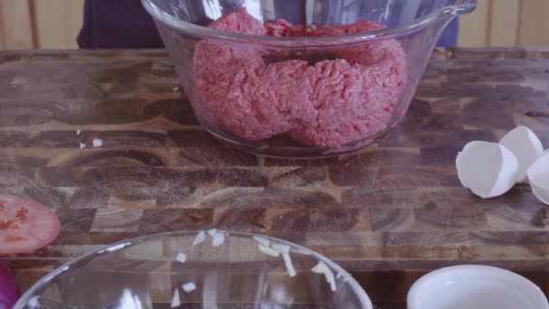 Préparation Galettes Hamburger Gastronomique Avec Boeuf Haché — Video