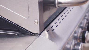 Kontrol düğmeleri açık 6 burner gaz ızgara, yakın çekim