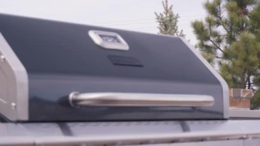 Kontrol düğmeleri açık 6 burner gaz ızgara, yakın çekim