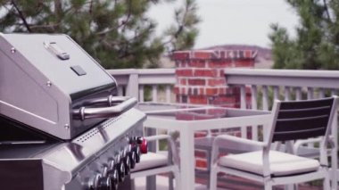 6 burner açık gaz ızgara arka verandada aç kapaklı