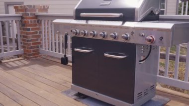 6 burner açık gaz ızgara arka verandada aç kapaklı