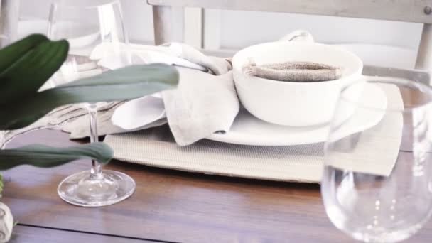 Modern Étkező Asztal Luxus Ház — Stock videók