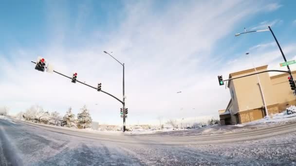 Na het voorjaar sneeuwstorm — Stockvideo