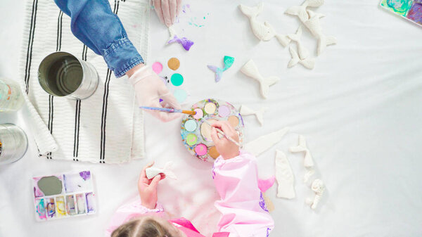 Decorating mermaid pumpkins