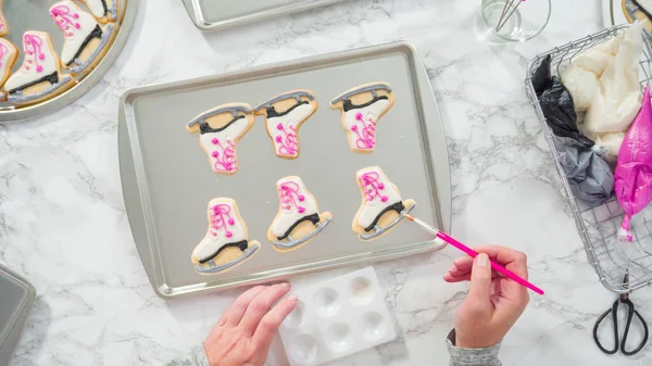 Figure skate sugar cookies — Stock Photo, Image