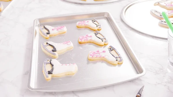 Figure skate sugar cookies — Stock Photo, Image