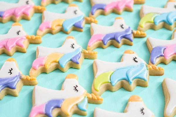 Unicorn cukor cookie-k — Stock Fotó