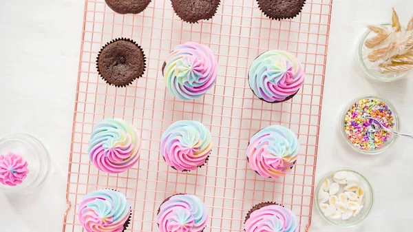 Cuocere cupcake unicorno — Foto Stock