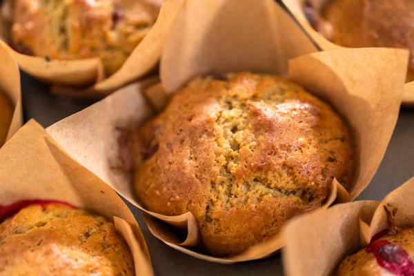 Muffin ai mirtilli rossi — Foto Stock