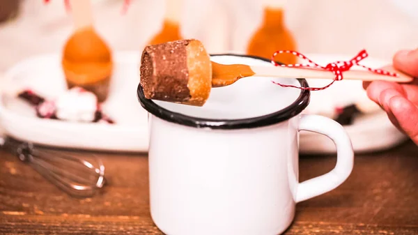 Hot chocolate on the stick — Stock Photo, Image