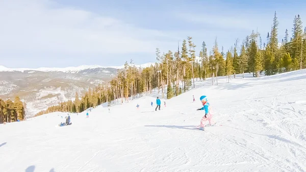 Keystoone Colorado Usa Janvier 2019 Petite Fille Apprenant Skier Sur — Photo