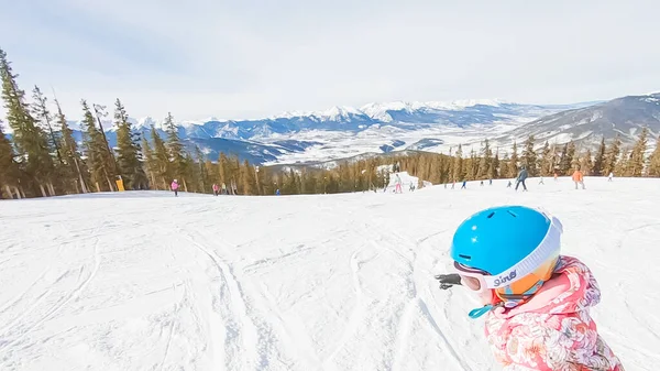 Keystoone Colorado Usa Janvier 2019 Petite Fille Apprenant Skier Sur — Photo