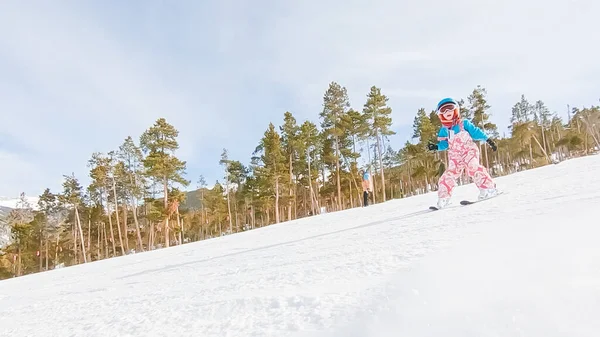 Keystoone Colorado Usa Januar 2019 Kleines Mädchen Lernt Skifahren Auf — Stockfoto