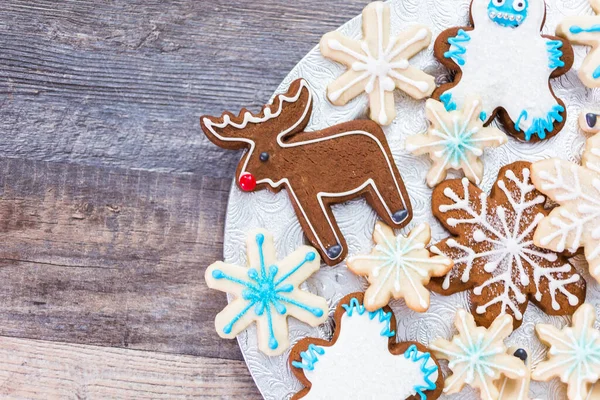 Galletas Navidad Decoradas Con Hielo Real — Foto de Stock