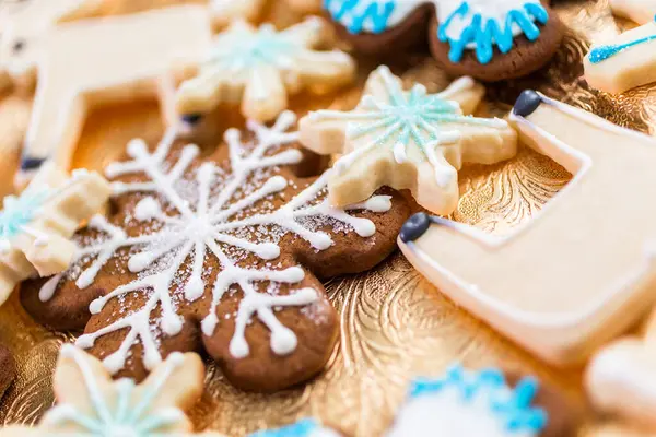 Christmas Cookies Decorated Royal Icing — Stock Photo, Image