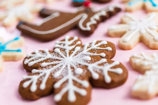 Galletas Navidad Decoradas Con Hielo Real — Foto de Stock