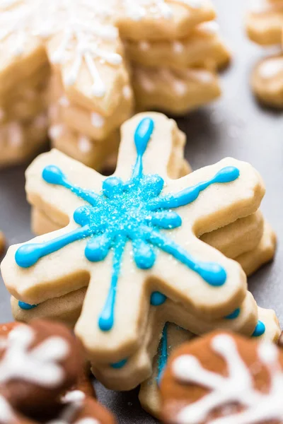 Biscuits Noël Décorés Glaçage Royal — Photo