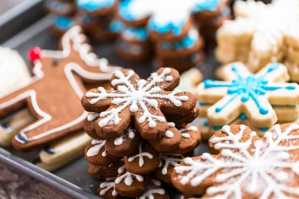 Galletas Navidad Decoradas Con Hielo Real — Foto de Stock