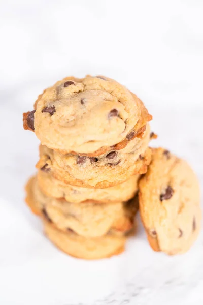 Empilement Biscuits Aux Pépites Chocolat — Photo