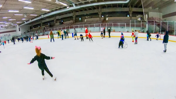 Denver Colorado Usa December 2018 Ice Skating Santa Indoor Ice — Stock Photo, Image