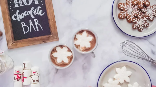 Amerikanische Heiße Schokolade Mit Marshmallow Toppings — Stockfoto