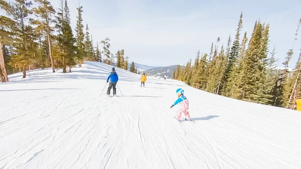 Keystoone Colorado Usa Januari 2019 Liten Flicka Lära Sig Att — Stockfoto