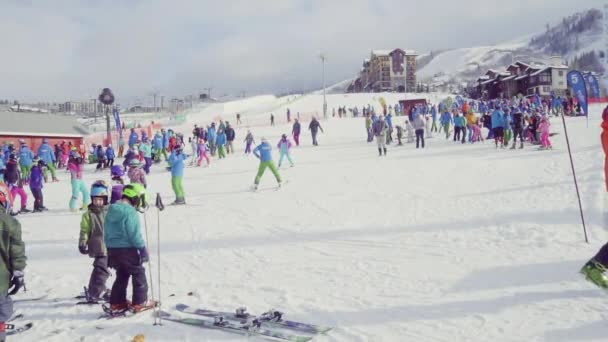 Steamboat Springs Colorado Usa Dezember 2018 Kinder Lernen Skifahren Auf — Stockvideo