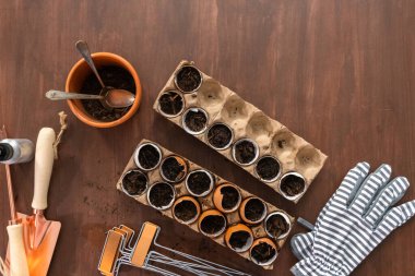 Düz yatıyordu. Bahar ekimi için yumurta kabuklarıyla tohumları başlatıyorum..