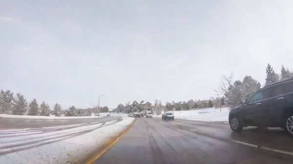 Denver Colorado Estados Unidos Febrero 2020 Conducir Por Las Típicas —  Fotos de Stock