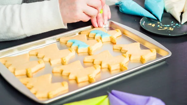Decorar Biscoitos Açúcar Unicórnio Com Cobertura Real Multi Color — Fotografia de Stock