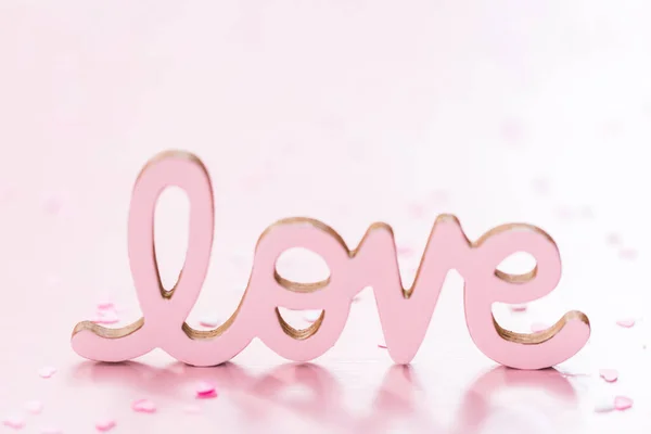 Valentine Day Love Sign Pink Background — Stock Photo, Image
