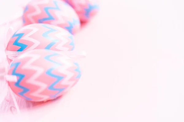 Painted Easter Eggs Pink Background — Stock Photo, Image