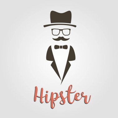 Şapka, gözlük, bıyık hipster eleme ile renkli arka plan