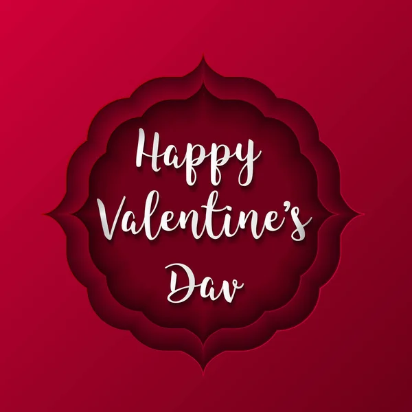 Happy Valentines Day Hand Drawing On Red Background, Hearts — Stock Vector