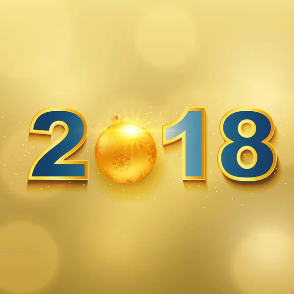 2018 Feliz Año Nuevo tarjeta de felicitación con luz, texto de color Desig — Vector de stock