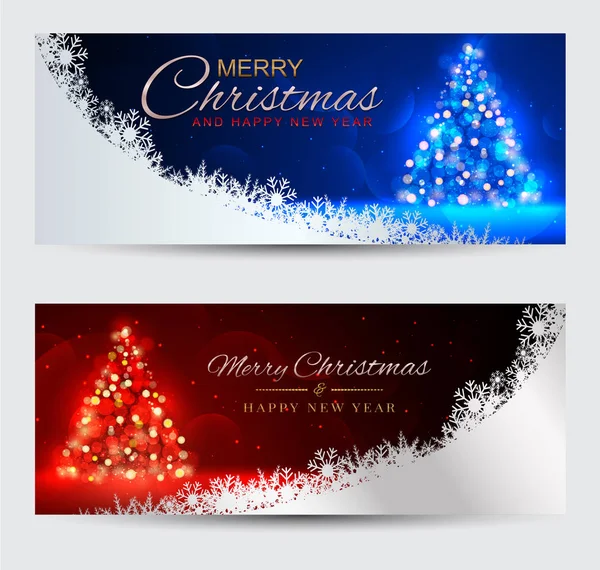 Set of Elegant banners merry christmas and happy new year. best — Stock Vector